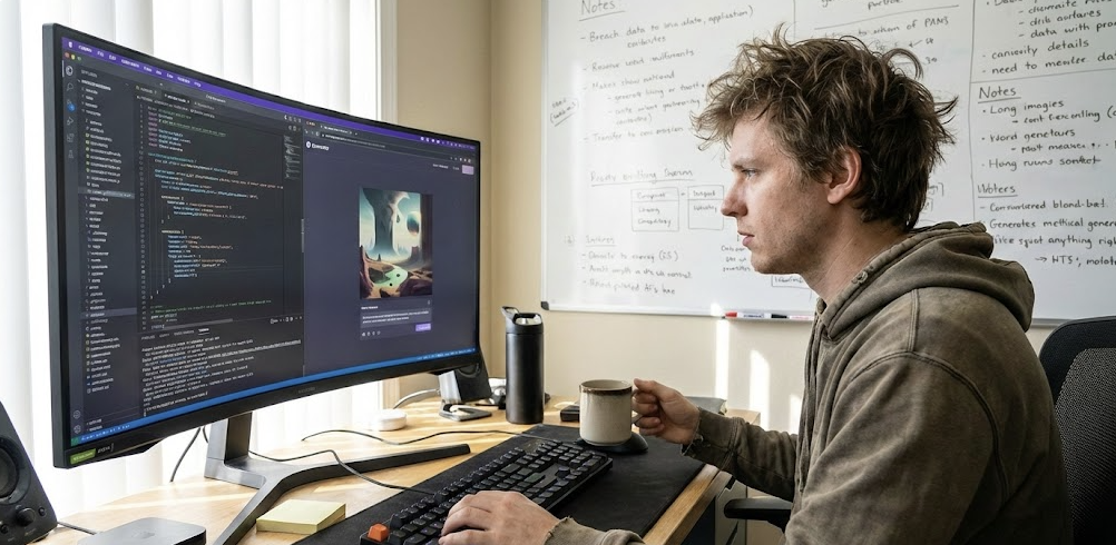 an ai prompt engineer at work